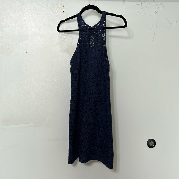 Lilly Pulitzer Jamie Shift Dress True Navy Knit Crochet Women's Size Small - Picture 2 of 6